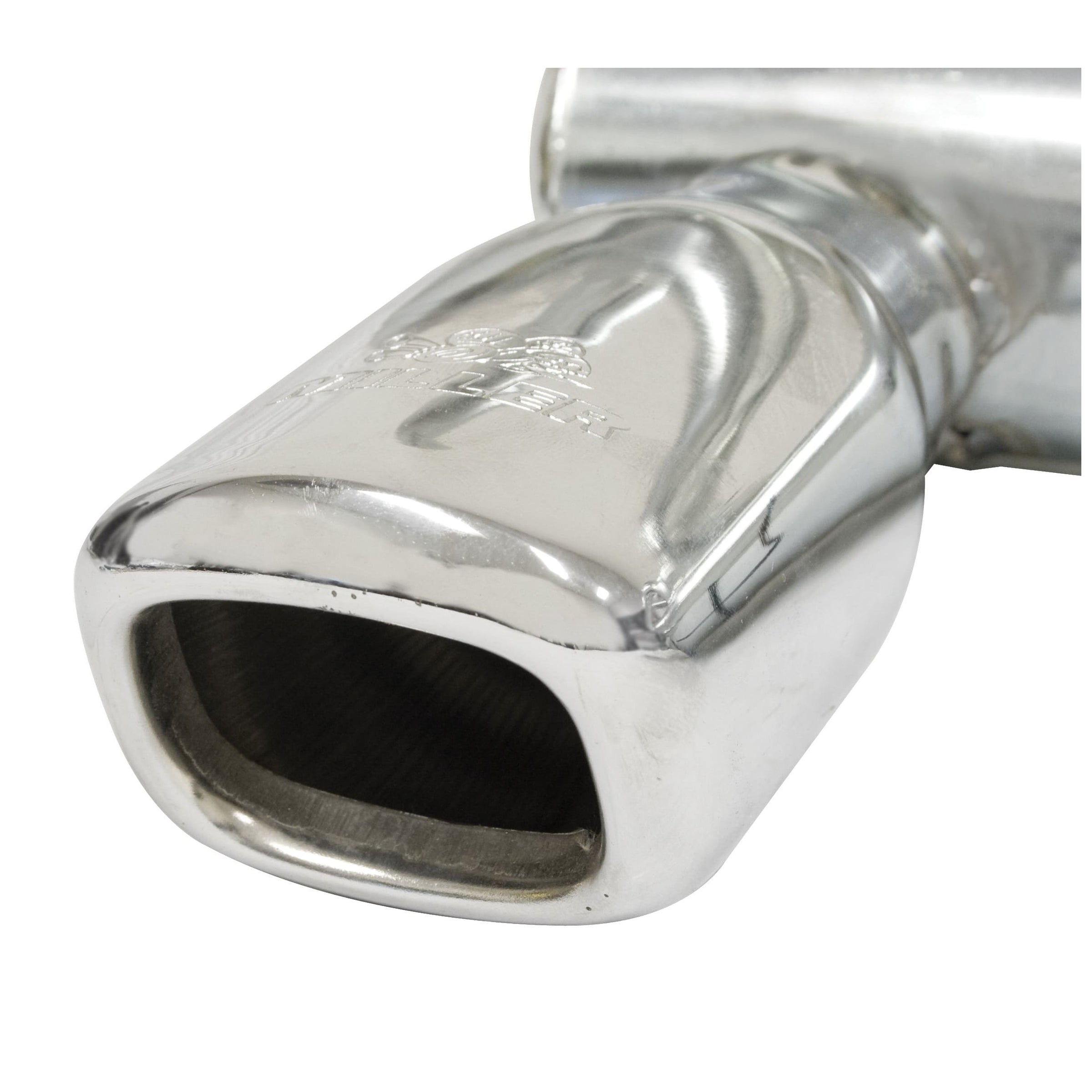 Square-Tip Exhaust, Black w/ Chrome Square Tips Type 1 & Ghia, 1300-1600cc, 66-73