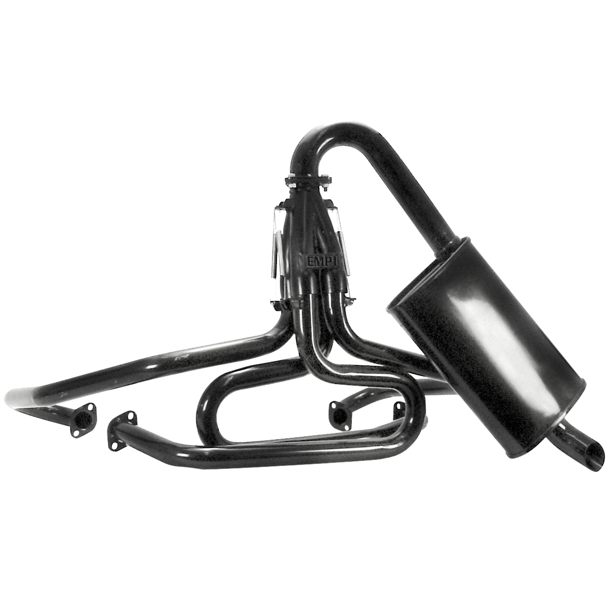 Comp Exhaust, 1 1/2" w/Turbo Muffler, Black - AA Performance Products