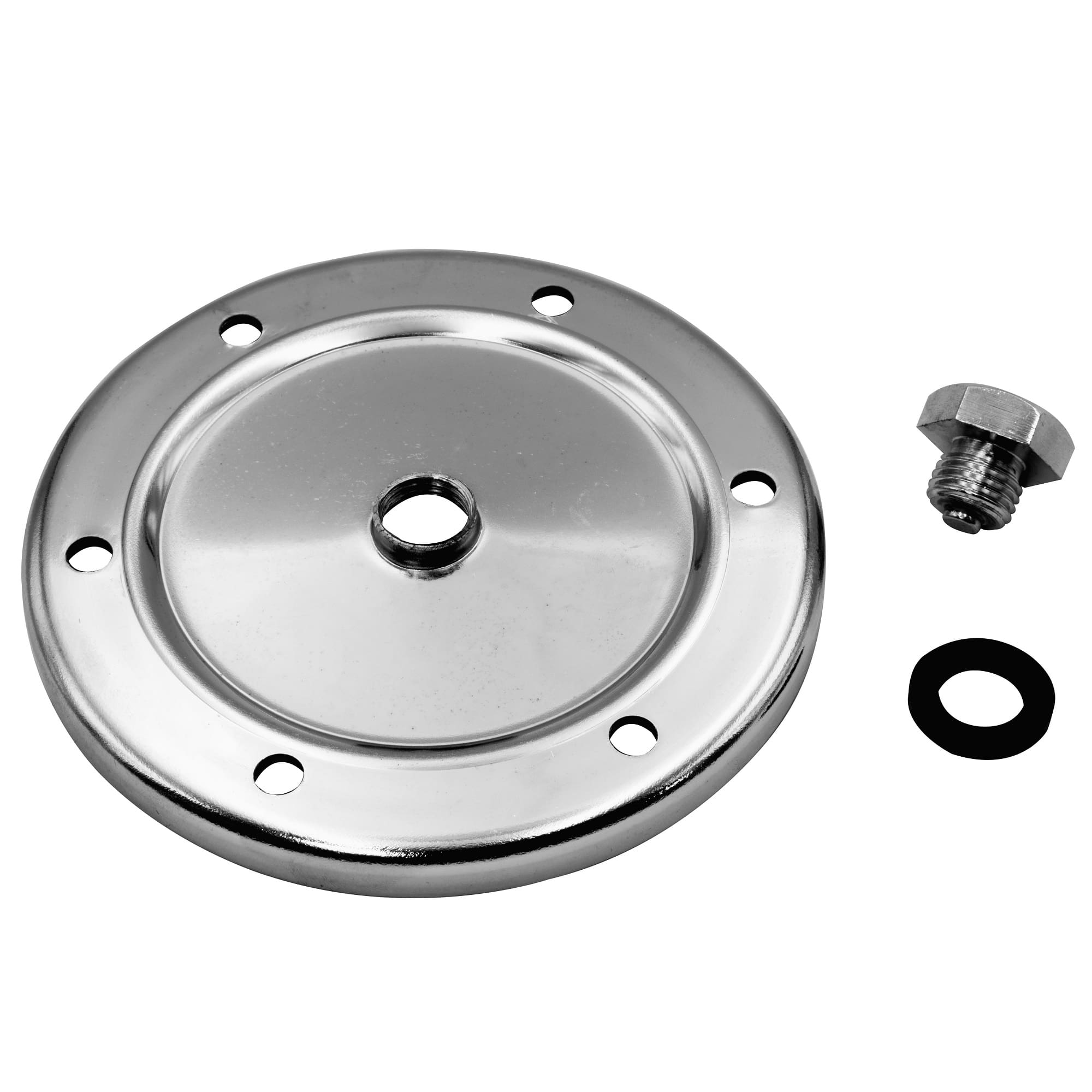 Chrome Sump Plate with Chrome Drain Plug
