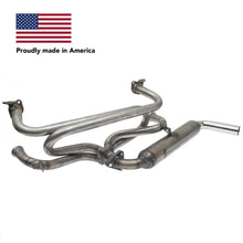 Tri Mil Exhaust, Single Glass-Pak for Bug, Raw Steel Finish with Chrome Tip - AA Performance Products