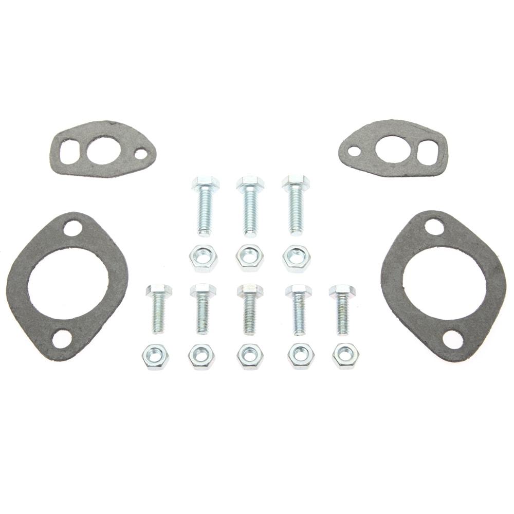 Tri Mil Exhaust, Single Quiet-Pak, Heat Risers, Raw Steel Finish with Chrome Tip - AA Performance Products