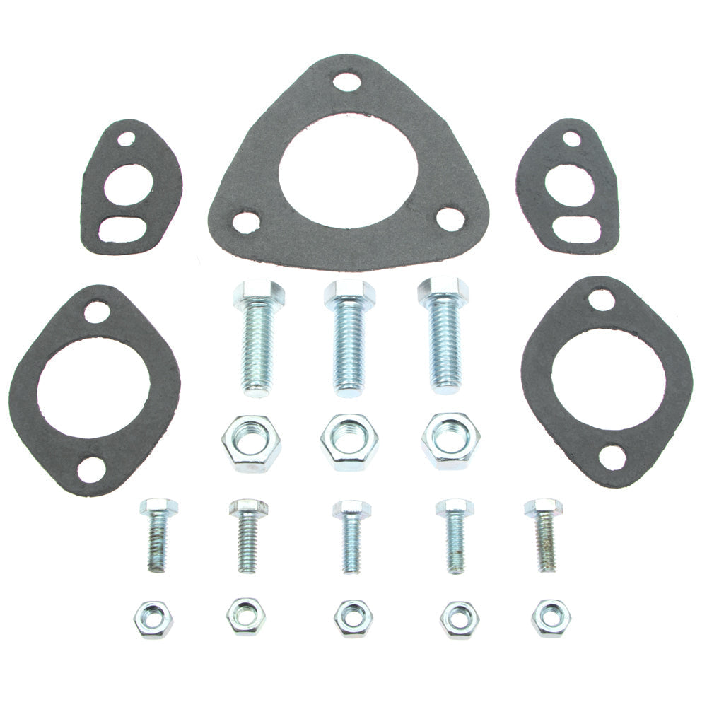 Tri Mil Exhaust, Single Quiet-Pak Exhaust System with Heat Risers, Raw Steel Finish with Chrome Tip, fits ’55-’67 Bus