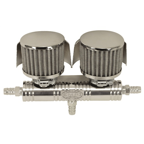 Billet Breather Tube w/Shielded Filter Covers - AA Performance Products