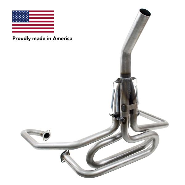 Tri Mil Exhaust, Bobcat, 1-1/2 Standard Header with Stinger Collector, Raw Steel Finish - AA Performance Products