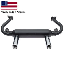 Tri Mil Exhaust, Euro 2-Tip, Heat Risers, Satin Black Ceramic Coated with Chrome Tips - AA Performance Products