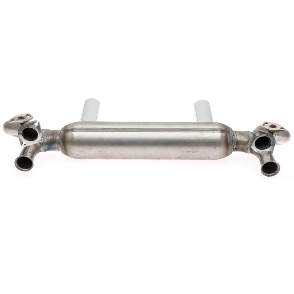 Tri Mil Exhaust, Euro 2-Tip, Heat Risers, Unpainted with Chrome Tips - AA Performance Products