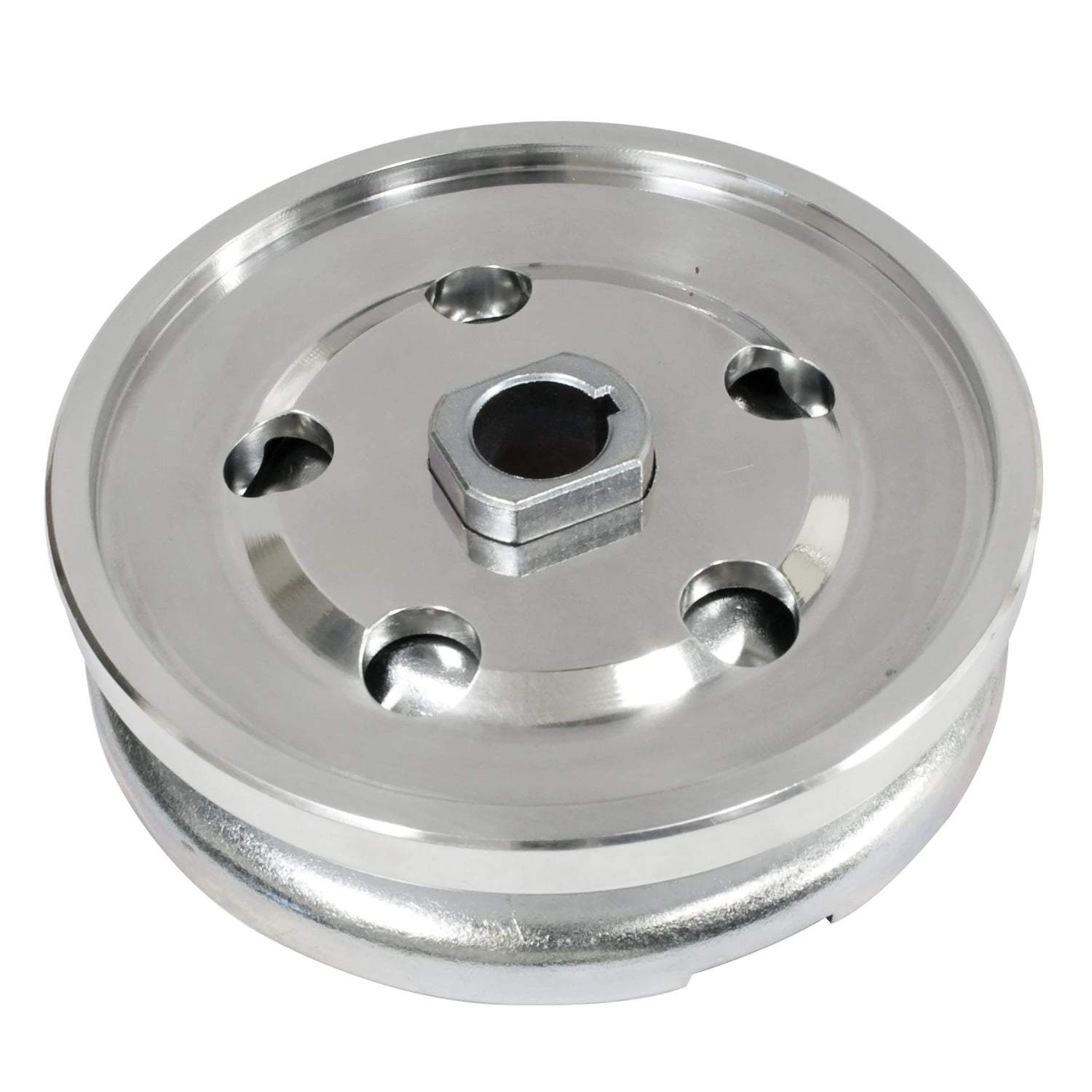 Billet Aluminum 12-Volt Alt/Gen Pulley, Polished Outer Half W/Metal Inner - AA Performance Products